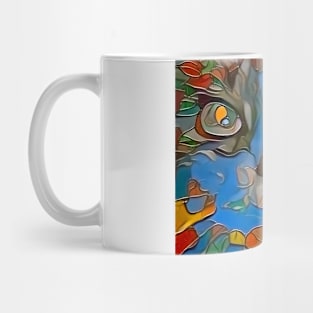 Abstract cat portrait Mug